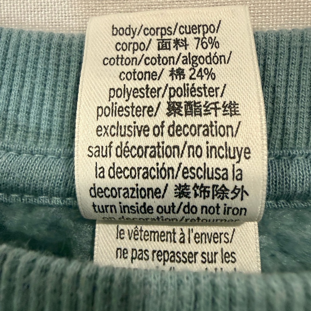 PINK Victoria’s Secret Oversize Crewneck Sweatshirt Blue Teal XL Fleece Pullover - Picture 8 of 8